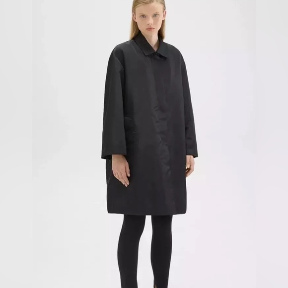 THEORY A-LINE CAR COAT P AERO NYLON A-Line OVERCOAT DOWN JACKET